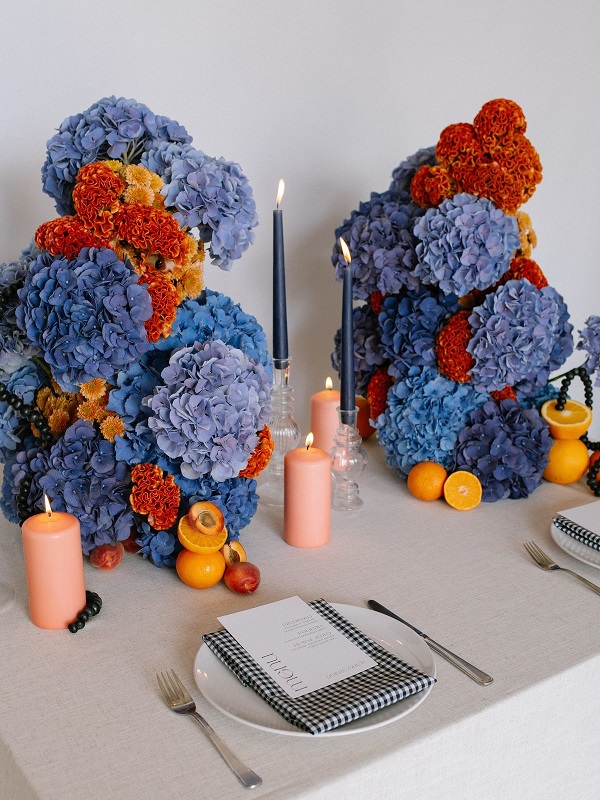 composition florale mariage moderne et colore